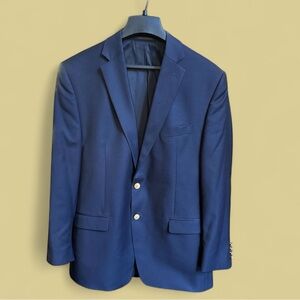 Lauren Ralph Lauren 43R Navy Wool Blazer Mens Sport Coat Gold Buttons Classic